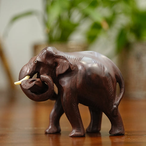 Elephant with log