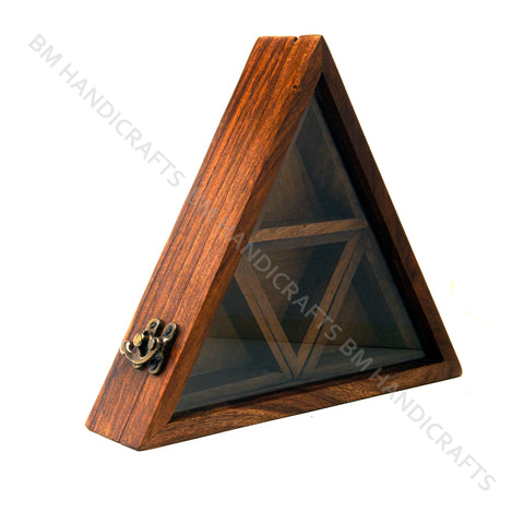 Triangular Wooden Spices box.