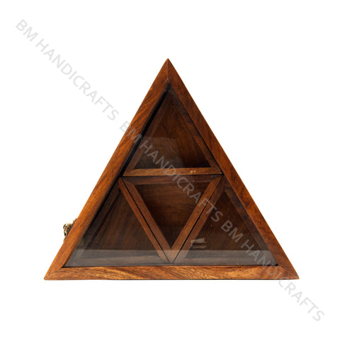 Triangular Wooden Spices box.