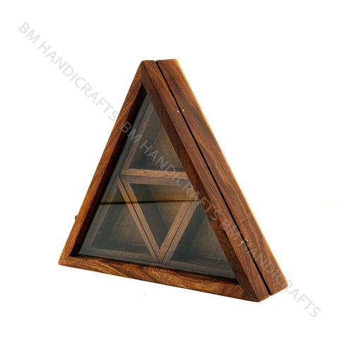 Triangular Wooden Spices box.