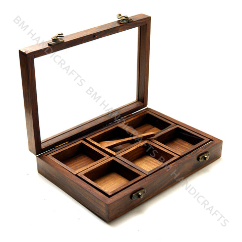 Wooden Square Masala Box