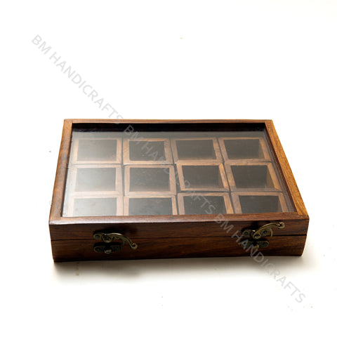 Wooden Square Masala Box