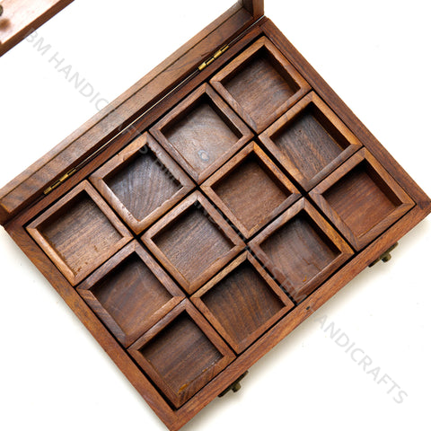 Wooden Square Masala Box