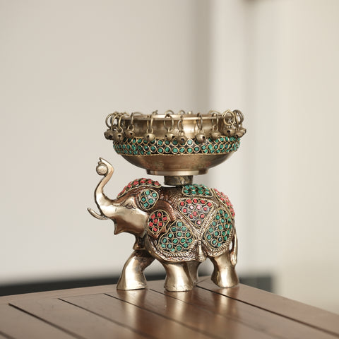 Brass Elephant Uruli (multicolour)