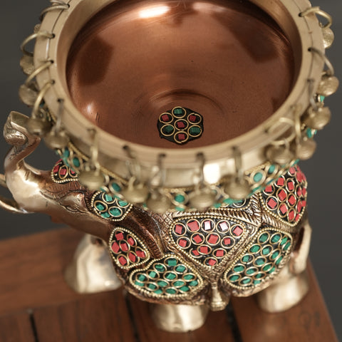 Brass Elephant Uruli (multicolour)