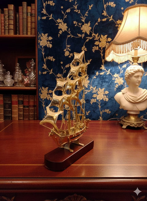Sailing ship in Brass