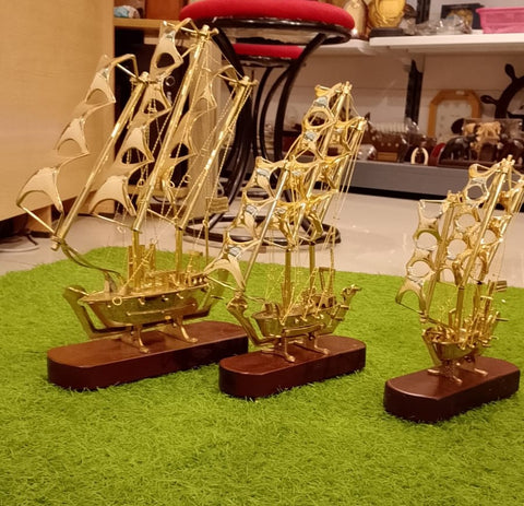 Sailing ship in Brass